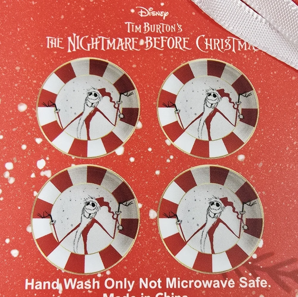 Disney | Nightmare Before Christmas Gold Trim 4pc Ceramic Dessert Plates NWT